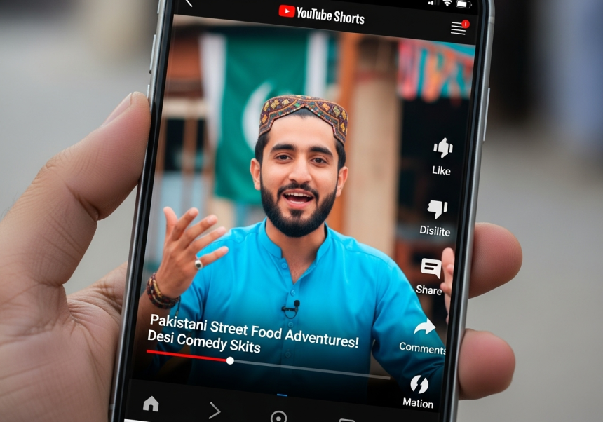 Pakistani YouTube Shorts creator earning passively