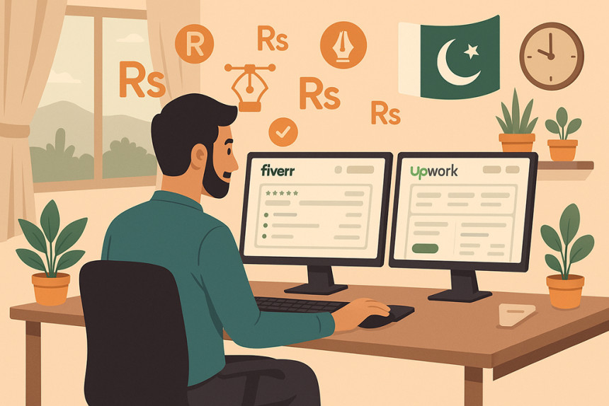Pakistani freelancer working from home using Fiverr
