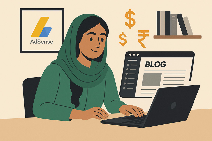 Pakistani blogger writing content and earning via AdSense