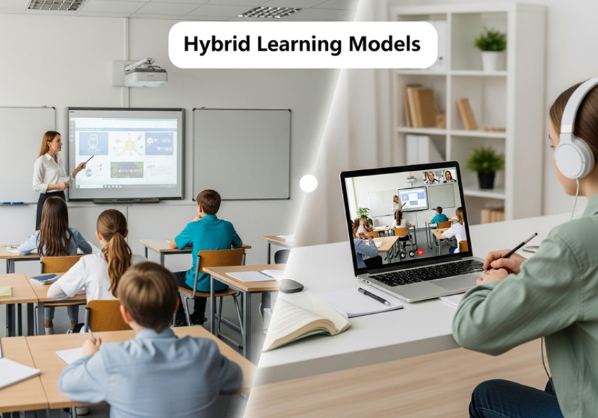 Blended classrooms with physical and online teaching setup