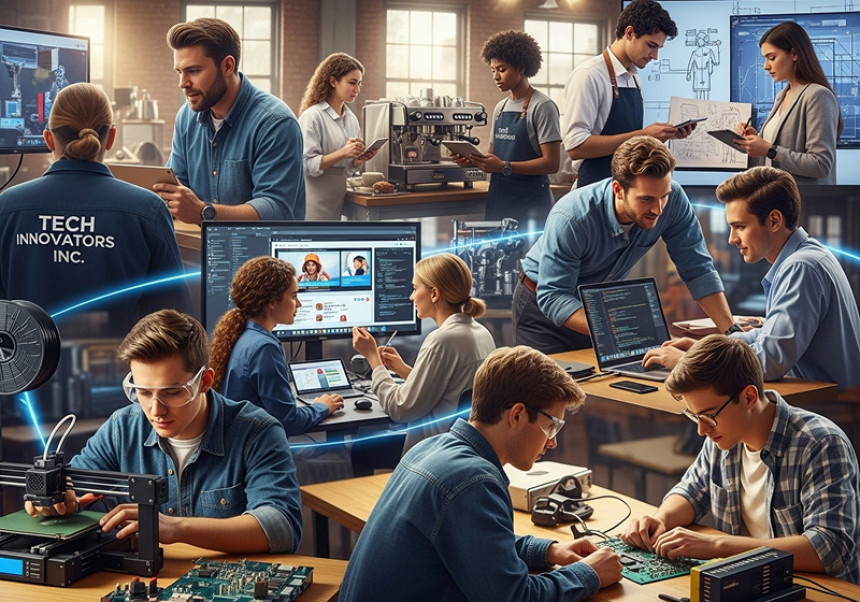 Young professionals gaining skills through global online courses