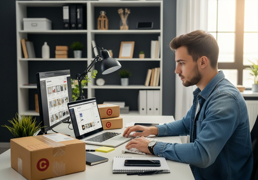 Dropshipping store selling products globally without inventory