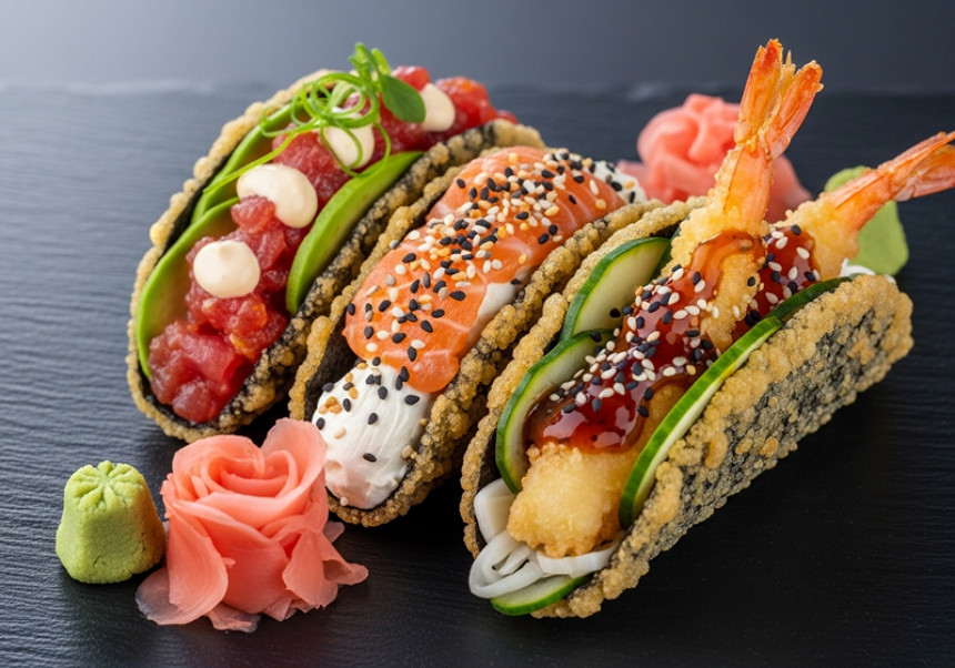 Fusion sushi taco global food trend 2025