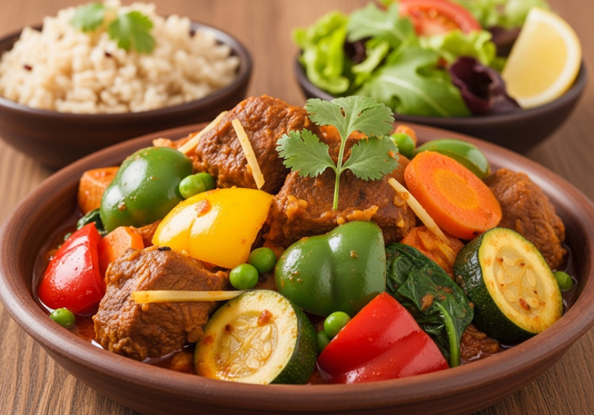 Healthy version of Khari Ghust with vegetables and lean meat