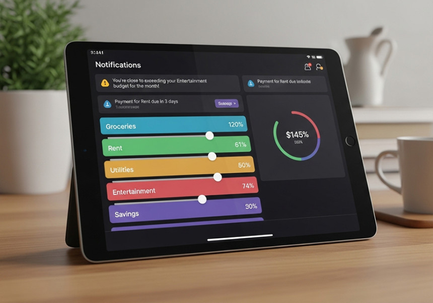 Automated budgeting tool showing categorized personal expenses