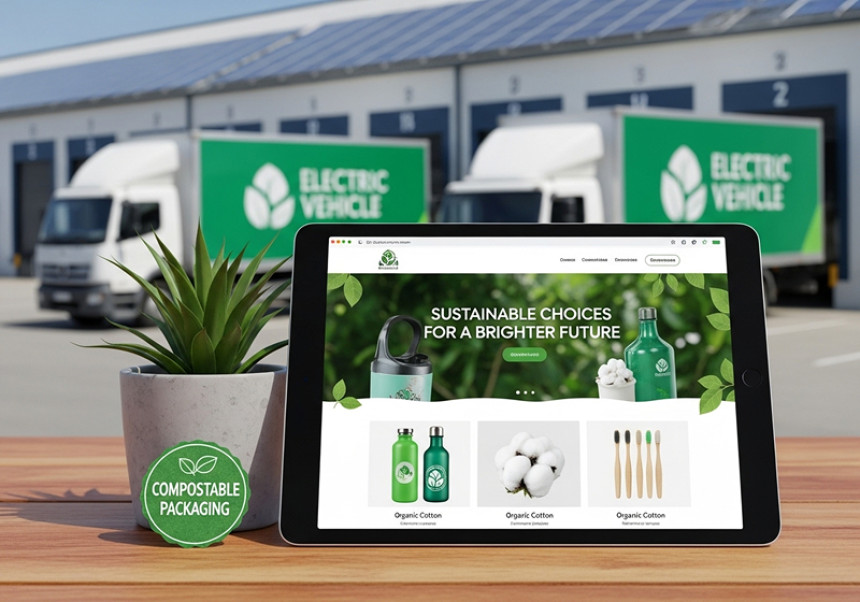 sustainable e-commerce, eco-friendly online shopping, green supply chain