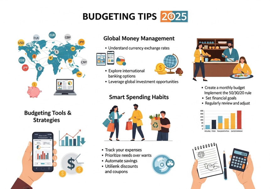 budgeting tips 2025, global money management, smart spending habits